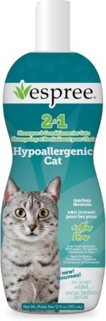 Espree Hypoallergenic Cat Shampoo & Conditioner, Tearless Formula with Aloe Vera, Sulfate-Free, Paraben-Free, Harsh Chemical and Dye-Free, Safe for Sensitive Skin, 12oz - Image 2
