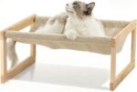 FUKUMARU Dog Bed, Large Breathable Elevated Cat Hammock, Wooden Cat Beds for Outdoor and Indoor, 21 Inch Raised Pet Beds Suitable for Cats, Puppy, Bunny and Small Animal - Image 2