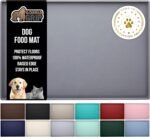 GORILLA GRIP 100% Waterproof Raised Edge BPA Free Silicone Pet Feeding Mat, Dog Cat Food Mats Contain Spills Protects Floors, Placemats for Cats and Dogs Water Bowl, Pets Accessories 18.5x11.5 Gray - Image 2