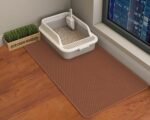 HCY&WLD Cat Litter Mat, Honeycomb Double Layer Cat Litter Trapping Mat, Waterproof Urine Proof Non-Slip, Scatter Control, Less Waste, Easier to Clean (Brown, 45" X 26") - Image 2