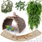 HERCOCCI Bearded Dragon Tank Accessories, Large Reptile Bridge Hammock Flexible - Jungle Climbing Vines and Leaves with Suction Cups Habitat Décor for Hiding& Climbing Snake Gecko Lizard Chameleon - Image 2