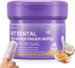 HICC PET Pro Dog Teeth Cleaning Wipes, Vet-Recommended Finger Toothbrush for Dogs & Cats, No-Rinse Dental Care Wipes, Gentle Cleansing & Gum Care, Tooth Brushing Kit Support, 50 Count (Peanut Butter) - Image 2