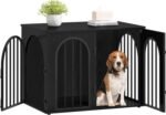 Hzuaneri 31.5'' Wooden Dog Crate Furniture, Indoor Dog Kennel Dogs Cage for Small/Medium Dogs, Heavy Duty Dog Crates Decorative Pet House End Side Table TV Stand, Black DFC85104B - Image 2