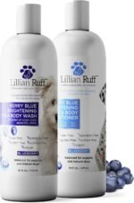 Lillian Ruff PRO Formula Berry Blue Brightening Dog Shampoo & Conditioner Set - Professional Show-Quality Whitening, Stain & Odor Eliminator, Hydrating Relief for Dry Skin, ProVitamin B5, USA Made - Image 2