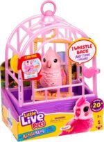 Little Live Pets My Really Real Talking Bird Toy & Cage - Rosie, Interactive Voice Repeating Toy, 20+ Sounds & Reactions, Talking Toys for Kids 5-7 - Image 2