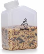 Lolytama Bird Seed Storage Container,1.8L Bird Food Container,Plastic Wild Bird Seeds Dispenser for Storing Sunflower Seed,BPA Free (Clear) - Image 2
