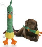 Nocciola 2 in 1 Duck Dog Toy with a Large Rubber Squeaker - Tough Durable Stuffed Squeaky Crinkle Chew Toys for Aggressive Chewers, Medium and Large Breeds - Image 2