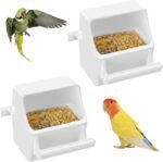 Pawfly 2 Pcs Bird Feeder, Hanging Plastic Water Dispenser with Hooks, Food Bowl for Small Parakeet Cockatiel Canary Parrot - Image 2