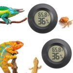 Reptile Thermometer and Humidity Gauge Digtal Terrarium Thermometer Circular Bearded Dragon Cage Accessories Reptile Temp and Humidity Gauge for Leopard Gecko Hermit Crab Gecko Lizard Etc 2pc - Image 2