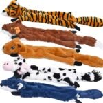 SHARLOVY Dog Squeaky Toys 5 Pack, Pet Crinkle Toy No Stuffing Animals Plush, Dog Chew for Large and Medium, Small Puppy Teething for Boredom - Image 2
