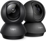 Tapo TP-Link 2K Pan/Tilt Indoor Security Camera for Baby Monitor, Pet Camera, Motion Detection & Tracking, 2-Way Audio, Cloud & SD Card Storage, Works w/Alexa & Google Home, Black, C211(2-Pack) - Image 2