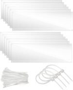 Tierecare 12 Pcs Cage Guard 13.8"x4.7" with Zip Ties Scatter Guard Clear Cage Liner Flexible Side Lining for Rabbit Guinea Pig C&C Metal Wire Playpen - Image 2