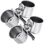 Tioncy 2 Pcs Clip on Water Bowl for Birds Parrot Feeding Double Cups Dishes Hanging Stainless Steel Food Water Bowls with Clip Pet Animal Feeder Cup Holder for Cage Coop Perches Play Stand Accessories - Image 2