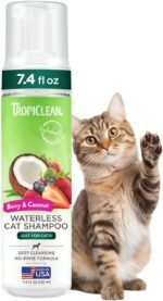 TropiClean Berry & Coconut Waterless Cat Shampoo | Deep Cleansing Dry Shampoo for Cats | Natural Cat Shampoo Derived from Natural Ingredients | Made in the USA | 7.4 oz. - Image 2