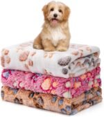 1 Pack 3 Blankets Fluffy Premium Fleece Soft Pet Blanket Flannel Throw for Cat Dog Puppy (Small 23x16'', Paw-White/Pink/Brown) - Image 2