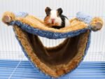 Fleece Winter Warm Rat Hammock, Double Layer Hanging Birds Nest Bed with Warm Fleece, Bird Cage Stand Perch, Hideaway Cave Tent, Sleep Bed Cage Accessories for Rat, Guinea Pig, Chinchilla (Blue) - Image 3