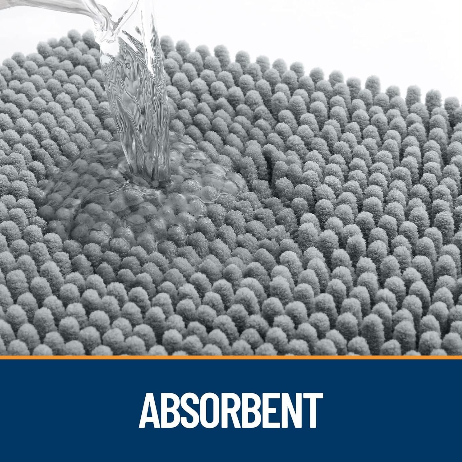 OLANLY Dog Door Mat for Muddy Paws 30x20, Absorbs Moisture and Dirt, Absorbent Non-Slip Washable Doormat, Quick Dry Chenille Mud Mat for Dogs, Entry Indoor Entryway Carpet for Inside Floor, Grey - Image 4