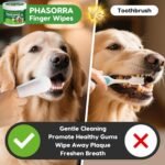 Dog Dental Care Wipes - 60Ct Tooth Brushing kit, Heavy Duty Teeth Cleaning for Dogs & Cats, Remove Tartar & Plaque, Dog Breath Freshener, Dog Toothbrush & Toothpaste Alternatives - Image 3