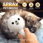 Cat Steam Brush, Self Cleaning Pet Spray Hair Removal Comb with Release Button, 3 in 1 Cat Brush for Indoor Cats for Shedding, Waterproof Pet Grooming Brushes for Long Short Haired Dogs Cats - Image 4