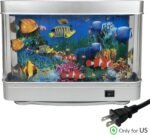 Fake Motion Fish Tank Mini Aquarium, Artificial Tropical Decorative Lamp Night Light with Moving Fish, Gift for Kids(US Plug) - Image 3