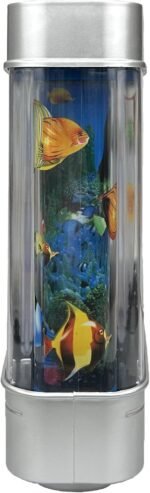 Fake Motion Fish Tank Mini Aquarium, Artificial Tropical Decorative Lamp Night Light with Moving Fish, Gift for Kids(US Plug) - Image 4