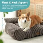 Cute Cat Couch, Fluffy Sofa Bed for Cats and Small Dogs, Premium Faux Rabbit Fur Cats beds for Indoor Cat, Ultra-Soft Supportive Pet Couch Furniture (Grey, M: 31.5''x23.5'') - Image 4