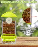 BNOSDM No Mess Automatic Bird Feeder 2 Pcs Anti-Splash Bird Feeder Acrylic Transparent Food Container Parrot Cage Accessories for Parakeets Budgies Lovebirds Cockatoos Conures Finches (Green) - Image 6