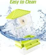 BNOSDM No Mess Automatic Bird Feeder 2 Pcs Anti-Splash Bird Feeder Acrylic Transparent Food Container Parrot Cage Accessories for Parakeets Budgies Lovebirds Cockatoos Conures Finches (Green) - Image 7