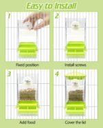 BNOSDM No Mess Automatic Bird Feeder 2 Pcs Anti-Splash Bird Feeder Acrylic Transparent Food Container Parrot Cage Accessories for Parakeets Budgies Lovebirds Cockatoos Conures Finches (Green) - Image 8