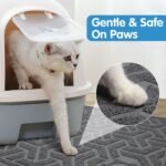 UPSKY Cat Litter Mat, Litter Trapping Mat Soft on Kitty Paws, Large Litter Box Mat 35" x 24" Scatter Control for Indoor Cats Waterproof and Extra Large Pretty Litters Carpet - Image 3