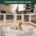 FXW AuraSpace Acrylic Indoor Dog Playpen for Puppies and Small Dogs, 24 Inch, 8 Panels, White - Image 5