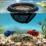 Aquarium Floating Betta Fish Skins, Betta or Shrimp Feeder, Cave and Hammock, Small Fish Feeding Rings, Aquarium Hiding Feeding Decorative Accessories (Black) - Image 3