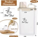 2 Pcs 3.17 Qt/3 L Bird Seed Storage Container Airtight- Portable Plastic Pet Food Container with Measuring Cup, Clear Wild Bird Seed Dispenser for Birds Pets Food Chicken Seed Storage, BPA Free - Image 4