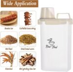 2 Pcs 3.17 Qt/3 L Bird Seed Storage Container Airtight- Portable Plastic Pet Food Container with Measuring Cup, Clear Wild Bird Seed Dispenser for Birds Pets Food Chicken Seed Storage, BPA Free - Image 8