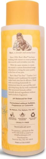 Burt’s Bees for Pets Tear Free Puppy Shampoo & Conditioner with Buttermilk, 2 in 1 Gentle Dog Shampoo for Puppies, Cleans and Conditions Sensitive Skin, 16 Fl Oz - 2 Pack - Image 3