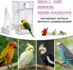 Automatic No Mess Bird Feeder and Water Dispenser Set, Acrylic Food Container and Drinker Bowl for Parrot Cage, Easy Clean Accessories for Parakeets Cockatiels Lovebirds and Other Small Pets - Image 4