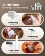 oneisall Dog Grooming Vacuum Kits: 15000Pa Shedding Brush with Grooming Tools, 3 Suction Low Noise, Pet Grooming Vacuum for Thick and Undercoat, 1.5L Dust Cup Dog Hair Vacuum, Home Cleaning, LM5 - Image 3