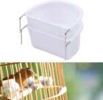 2Pcs Bird Feeding Dish Sturdy Hanging Feeding Bowl Easy to Install Bird Food Tray Bird Cage Accessories for Conures Lovebirds, 10.9cmx9.8cmx5.4cm, Optional - Image 3