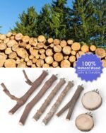 Bissap Bird Perch Stand 7PCS, Natural Grape Wood Pole Standing Parrot Cage Branch Paw Grinding Fork Parakeet Platform Hammock for Conures Budgies Finches Cockatiels Small Birds Exercise Training - Image 4