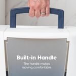 IRIS USA Cat Litter Box, Large Enclosure with Front Door Flap and Scoop, Covered Box with Handle and Buckles for Portability and Privacy, Navy/White - Image 5