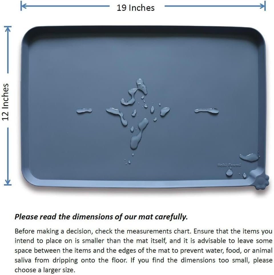 Hoki Found -Waterproof Pet Feeding Mats with High Lips - Multiple Size and Colors for Dogs, Cats & Others-G - Image 4
