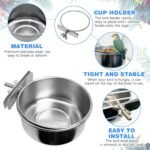 Tfwadmx Bird Feeding Dish Cups Parrot Food Bowl Clamp Holder Coop Cup, 2PCS Bird Cage Water Bowl for Parakeet African Greys Conure Cockatiels Lovebird Budgie Chinchilla - Image 4