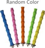 Bird Perch Stand Toy Wood Parrot Perch Stand Platform Paw Grinding Rough-surfaced Chew Toys Cage Accessories Exercise Toys Random Color, Suitable for Budgies Parakeet Cockatiel Conure Hamster (5 PCS) - Image 4