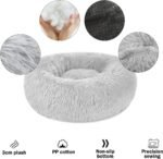 Calming Dog Cat Donut Bed - 23.6" Washable Fluffy Dog Beds, Round Cute Cat Beds for Indoor Cats, Anti Anxiety Plush Cuddler Dog Pillow, Pet Cushion for Small Medium Dogs, Waterproof Non-Slip Bottom - Image 3