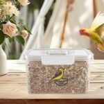Large Capacity Bird Seed Storage Container,131 oz Airtight Pet Food Storage Containers with Scoop,Bird Food Container with Handle for Wild Bird Feeders Birds Parakeets Finches Food Mealworms Storage - Image 7