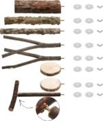 Okllen Set of 8 Natural Wood Bird Perches, Bird Parrot Stand Platform, Parakeet Toys Stand Branches Bird Cage Accessories for Small Birds Conure, Chinchilla, Parakeet, Budgie, Cockatiel - Image 4