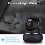 litokam 2K Indoor Security Camera, 360° Cameras for Home Security Indoor with Motion Detection, Pet Cam with Phone App, Baby Monitor-Night Vision - Image 5