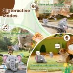 Interactive Dog Toys, Self Moving Dog Toy to Keep Them Busy, Electronic Vibrating Dogs Toy/Squeaky Bouncing Ball for Small Medium Large Dogs with Jumping Music Talking Silent Mode (Elephant) - Image 3