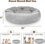 JOEJOY Dog Beds for Small Medium Dogs, Cozy Cuddler Luxury Puppy Pet Bed with Blanket Attached, Donut Round Calming Anti-Anxiety Dog Burrow Cave Bed - Anti-Slip Bottom and Machine Washable 26 inch - Image 3