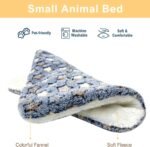3PCS Guinea Pig Bed Soft Rabbit Bedding Cage Liner Warm Bunny Mats Pee Pads Fleece Blanket Plush Hamster Sleep Beds Ferret Squirrel Hedgehog Rat - Image 4